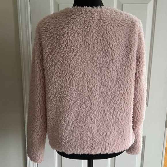 Pink Cropped Shearling Jacket - Picture 2 of 3